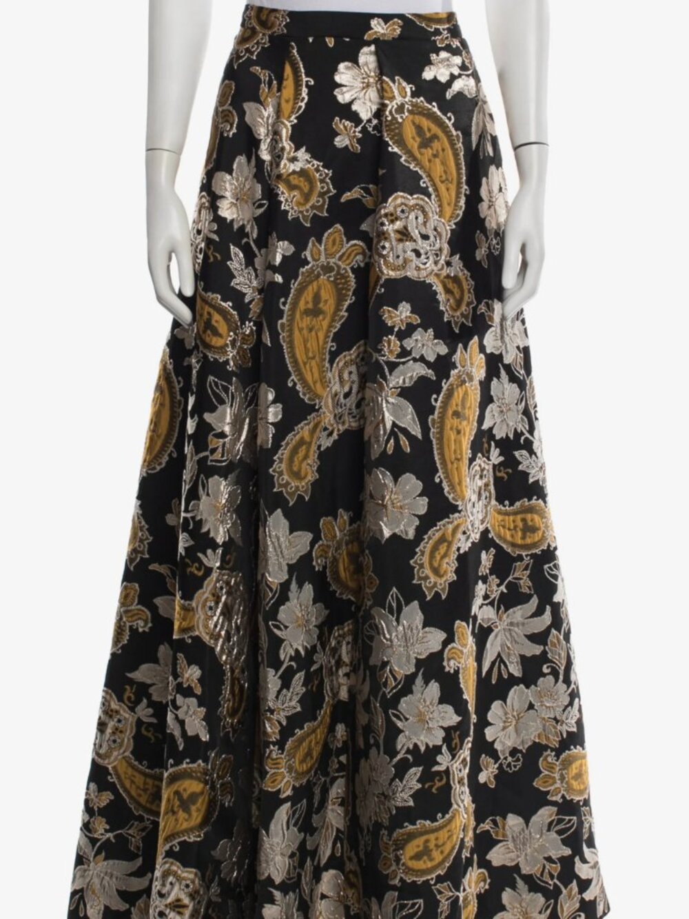Alice and Olivia Paisley Print Long Skirt